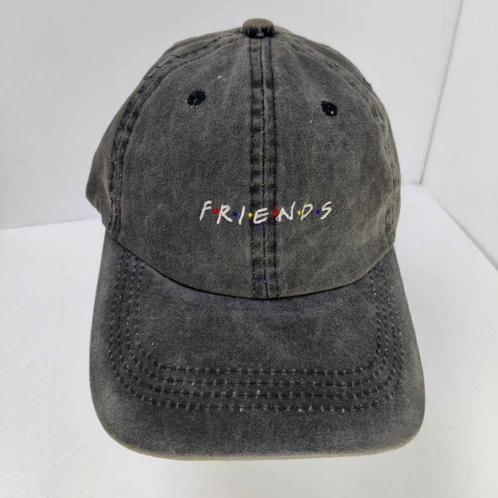 Friends baseball Cap Distressed Black Cotton Adjustable bLAnk Co